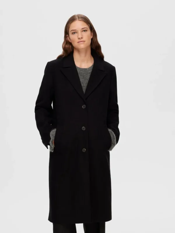 SELECTED ENKELKNÄPPT KAPPA Black Online