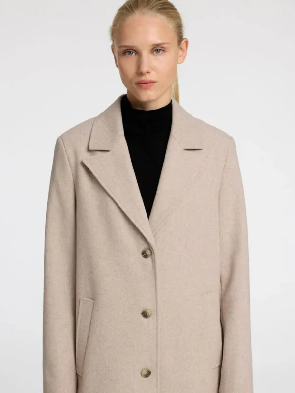 SELECTED ENKELKNÄPPT KAPPA Beige Sale