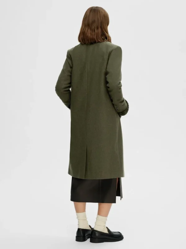 SELECTED ENKELKNÄPPT KAPPA Green Cheap
