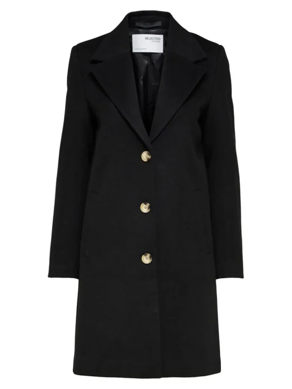 SELECTED ENKELKNÄPPT KAPPA Black Store