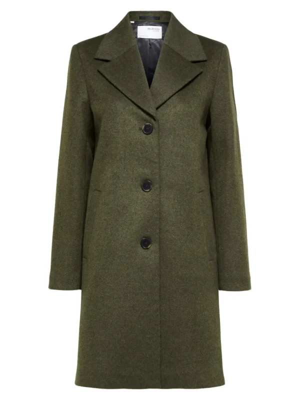 SELECTED ENKELKNÄPPT KAPPA Green New