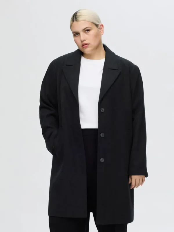 SELECTED ENKELKNÄPPT KAPPA Black Online