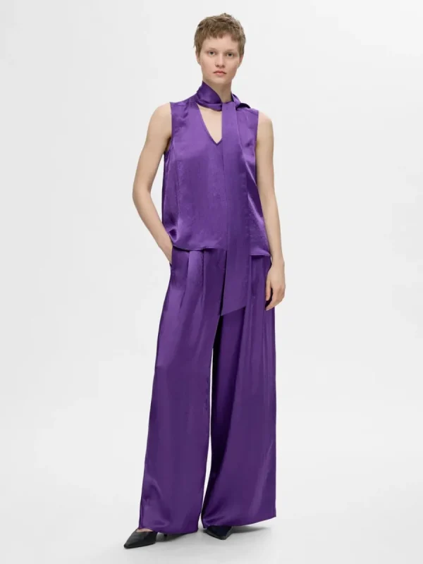 SELECTED EXTRA VIDA SATINBYXOR Purple Clearance