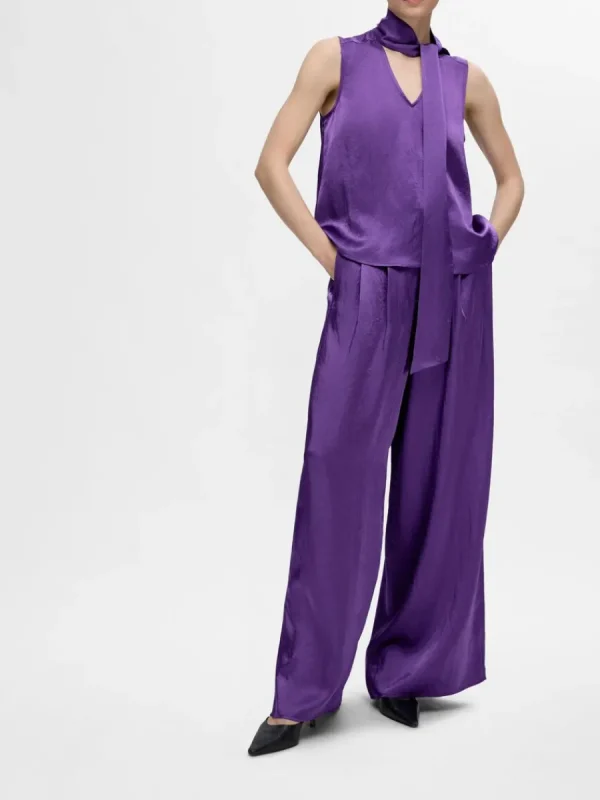 SELECTED EXTRA VIDA SATINBYXOR Purple Clearance
