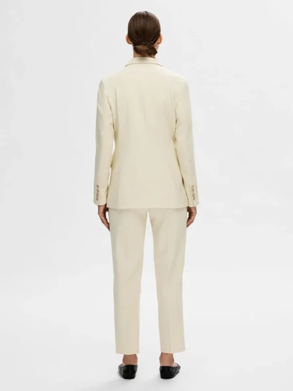 SELECTED FIGURSYDD ENKELKNÄPPT SPETSIGA SLAG KAVAJ Beige Online