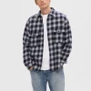 SELECTED FLANELL ÖVERSKJORTA Blue Clearance