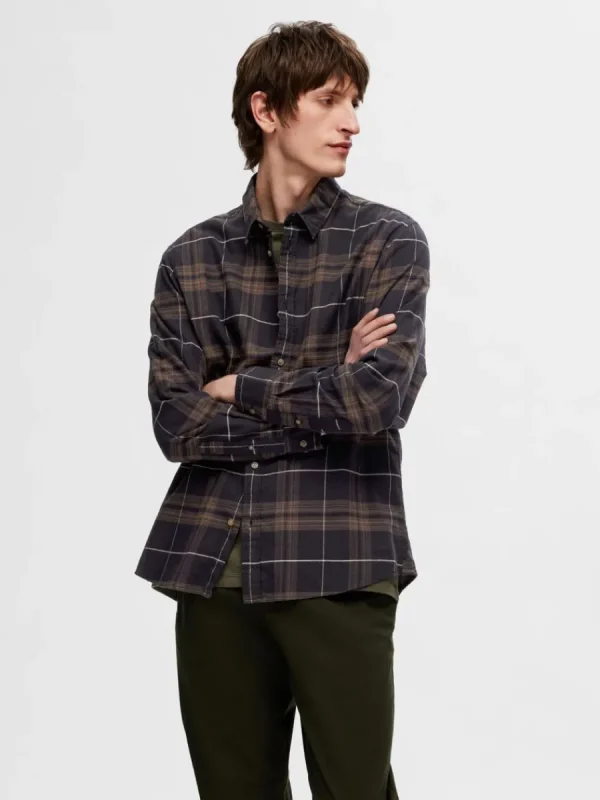 SELECTED FLANELL ÖVERSKJORTA Brown Cheap