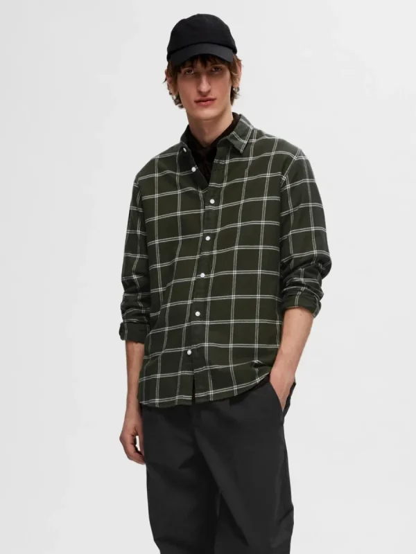 SELECTED FLANELL ÖVERSKJORTA Green Outlet