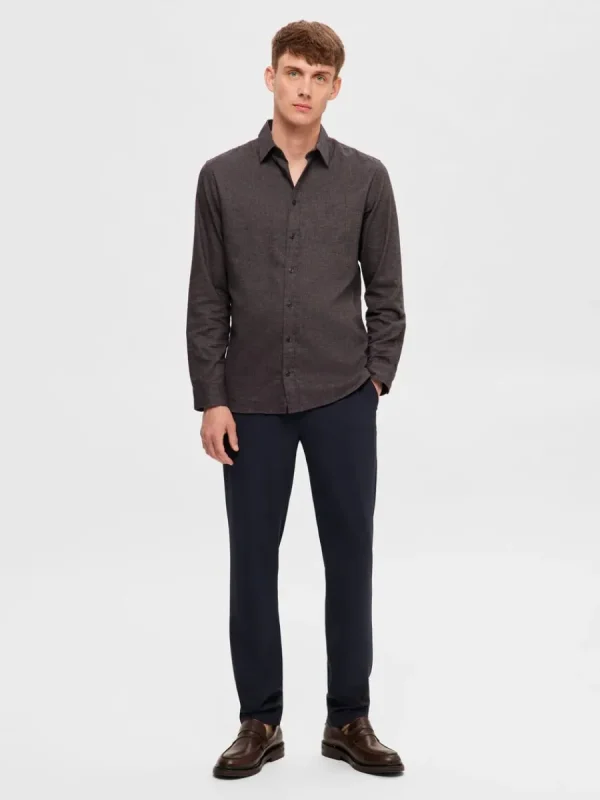 SELECTED FLANELL ÖVERSKJORTA Grey Store