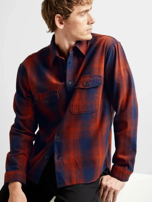 SELECTED FLANELL ÖVERSKJORTA Coloured Sale