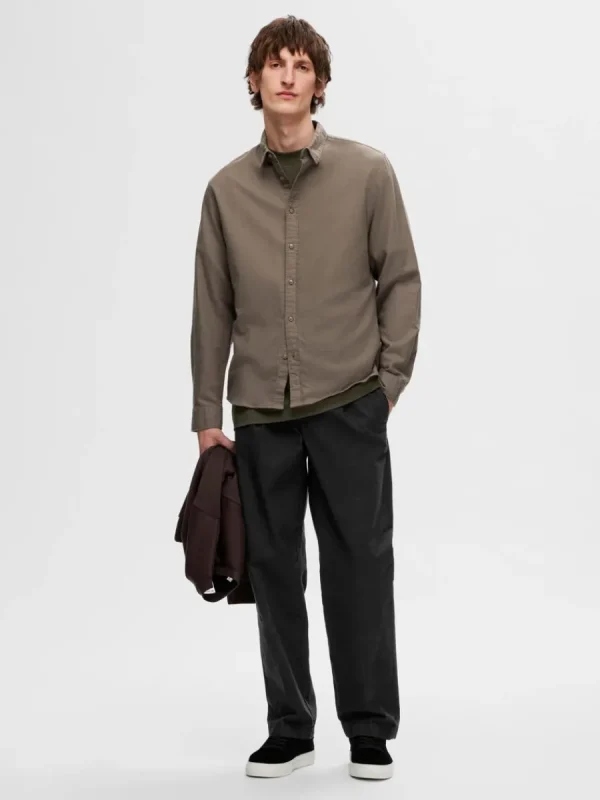 SELECTED FLANELL ÖVERSKJORTA Brown Hot
