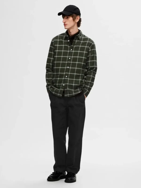 SELECTED FLANELL ÖVERSKJORTA Green Outlet