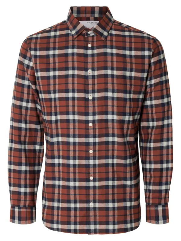 SELECTED FLANELL ÖVERSKJORTA Orange Sale