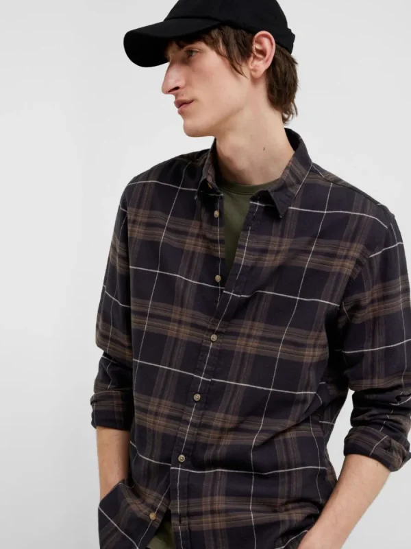 SELECTED FLANELL ÖVERSKJORTA Brown Cheap
