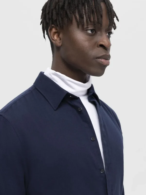 SELECTED FLANELL ÖVERSKJORTA Blue Shop