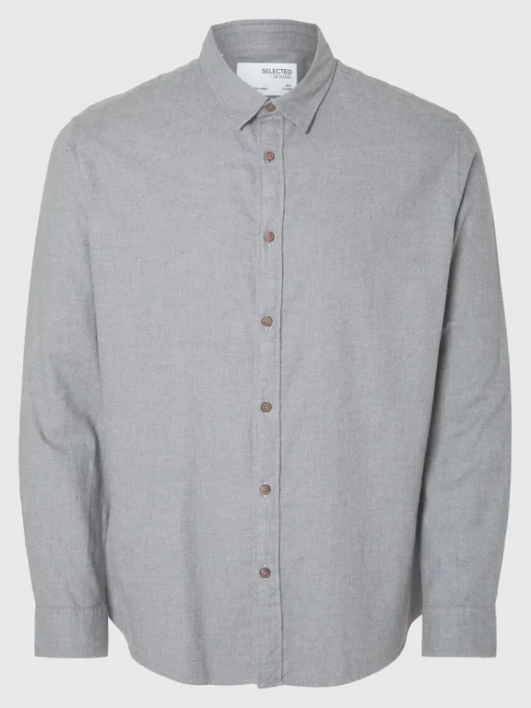 SELECTED FLANELL ÖVERSKJORTA Grey Best