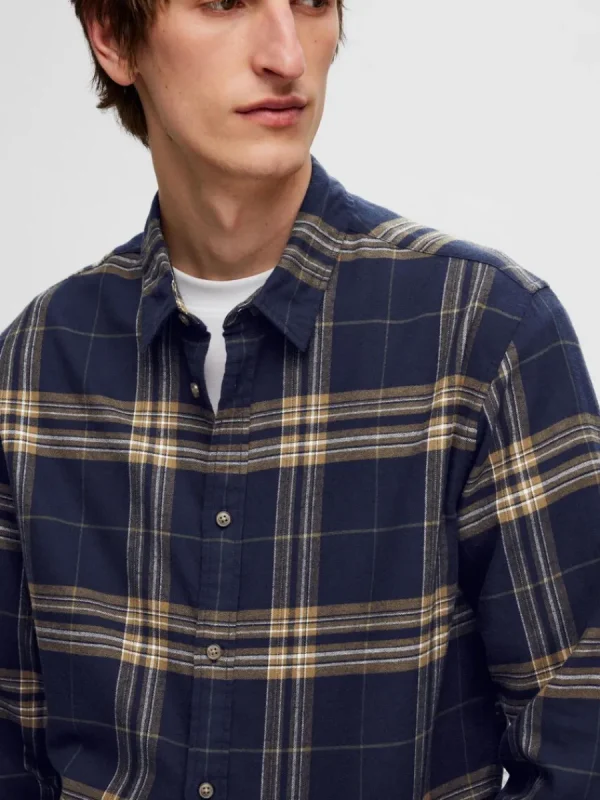 SELECTED FLANELL ÖVERSKJORTA Blue Cheap