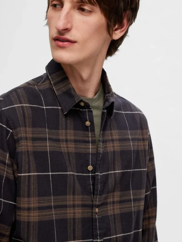 SELECTED FLANELL ÖVERSKJORTA Brown Cheap