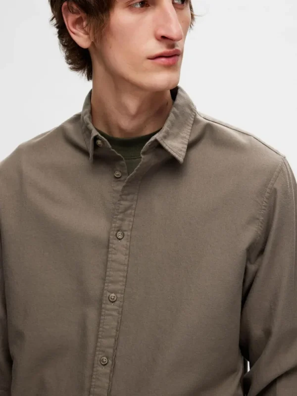 SELECTED FLANELL ÖVERSKJORTA Brown Hot