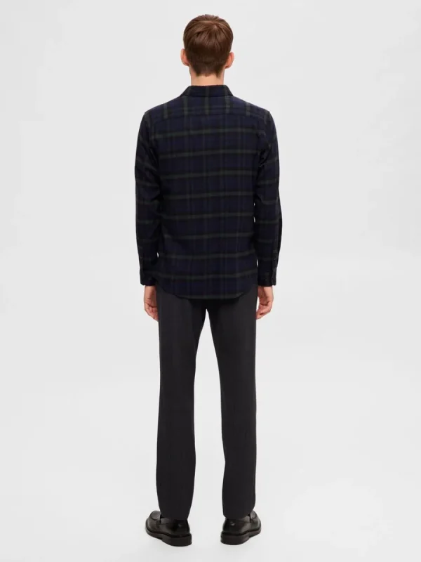 SELECTED FLANELL ÖVERSKJORTA Blue Clearance