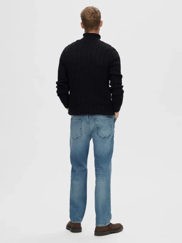 SELECTED FLÄTSTICKAD POLOTRÖJA TRÖJA Blue Online
