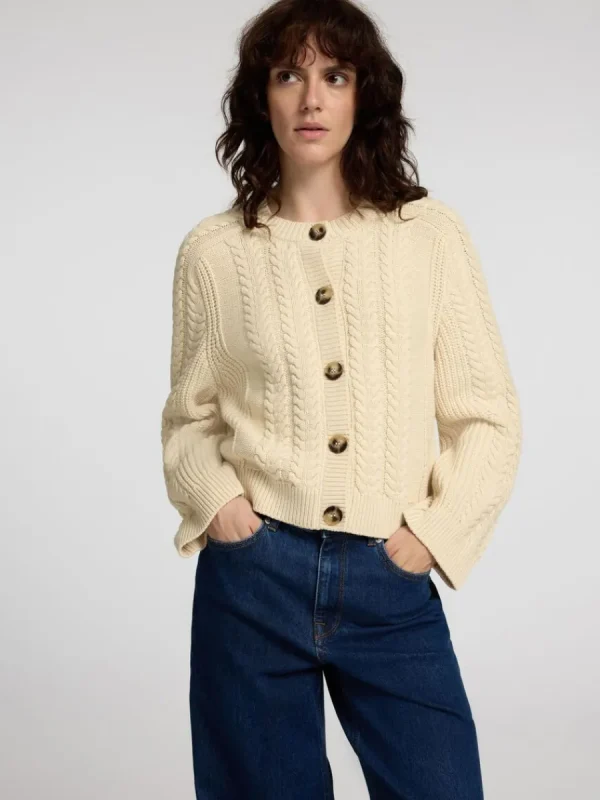 SELECTED FLÄTSTICKNING KOFTA Beige Online