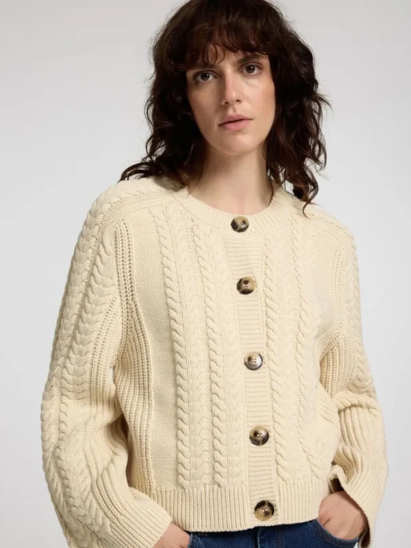 SELECTED FLÄTSTICKNING KOFTA Beige Online