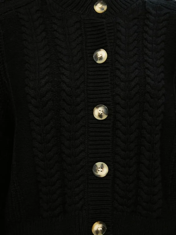 SELECTED FLÄTSTICKNING KOFTA Black Shop