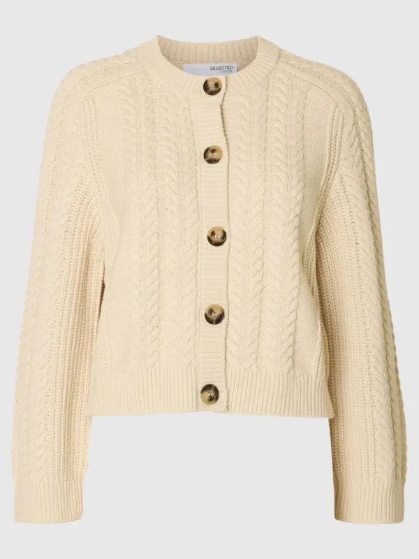 SELECTED FLÄTSTICKNING KOFTA Beige Online