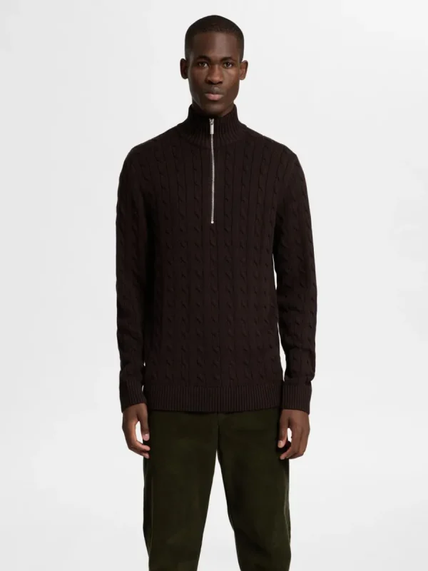 SELECTED FLÄTSTICKNING TRÖJA Brown Fashion