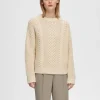 SELECTED FLÄTSTICKNING TRÖJA Beige Hot