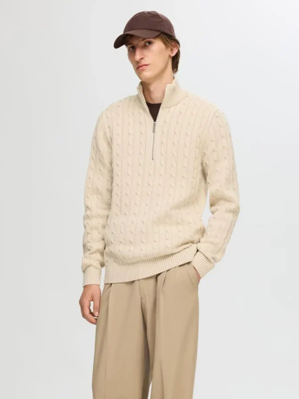 SELECTED FLÄTSTICKNING TRÖJA Beige Fashion