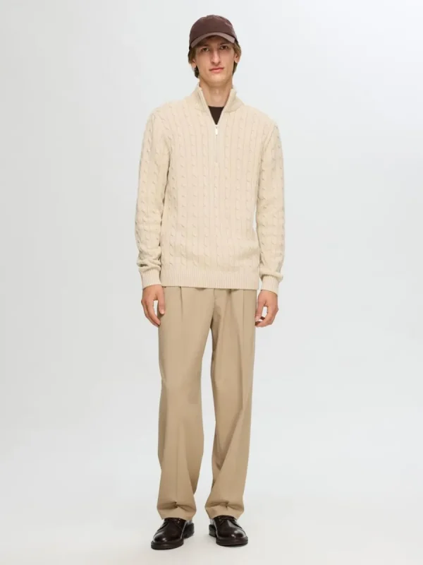 SELECTED FLÄTSTICKNING TRÖJA Beige Fashion