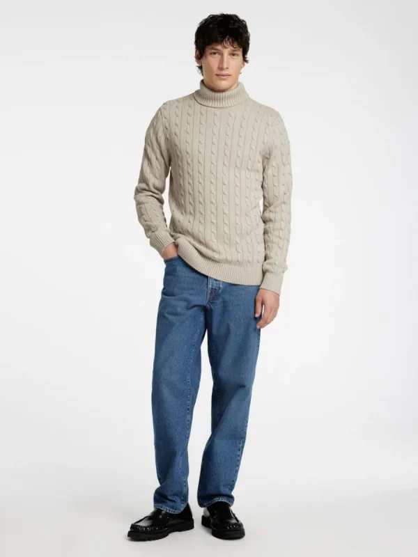SELECTED FLÄTSTICKNING TRÖJA Beige Fashion