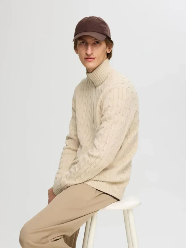 SELECTED FLÄTSTICKNING TRÖJA Beige Fashion