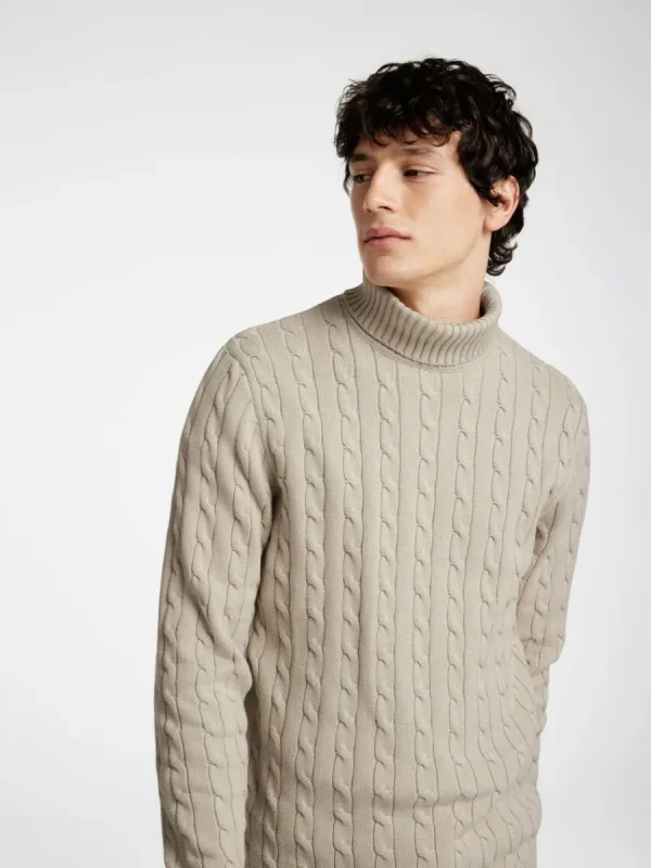 SELECTED FLÄTSTICKNING TRÖJA Beige Fashion
