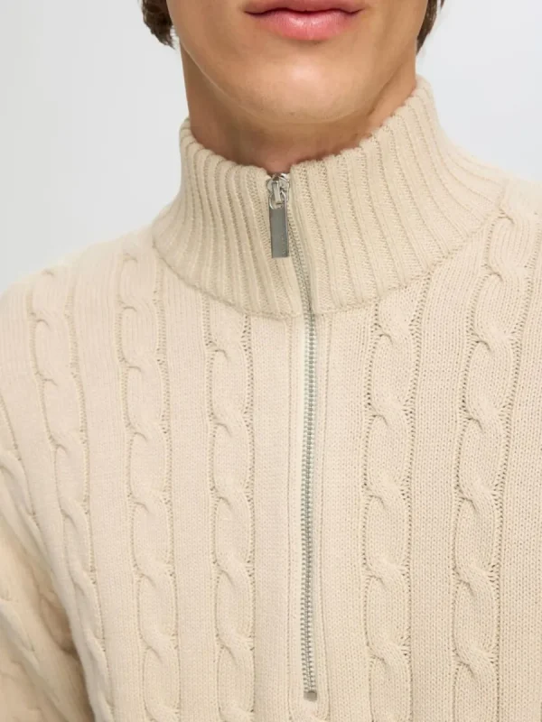SELECTED FLÄTSTICKNING TRÖJA Beige Fashion