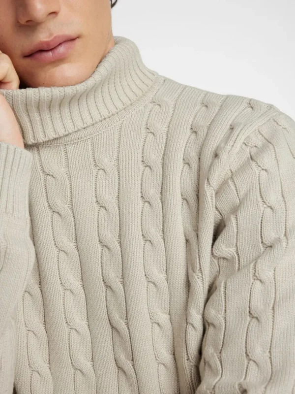 SELECTED FLÄTSTICKNING TRÖJA Beige Fashion