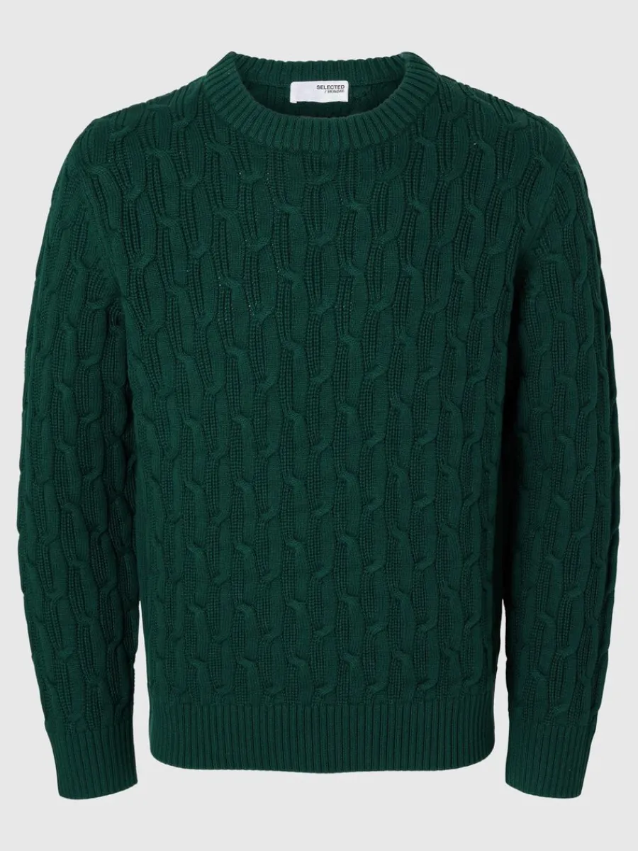 fltstickning_trja_4-11.webp SELECTED FLÄTSTICKNING TRÖJA Green Cheap