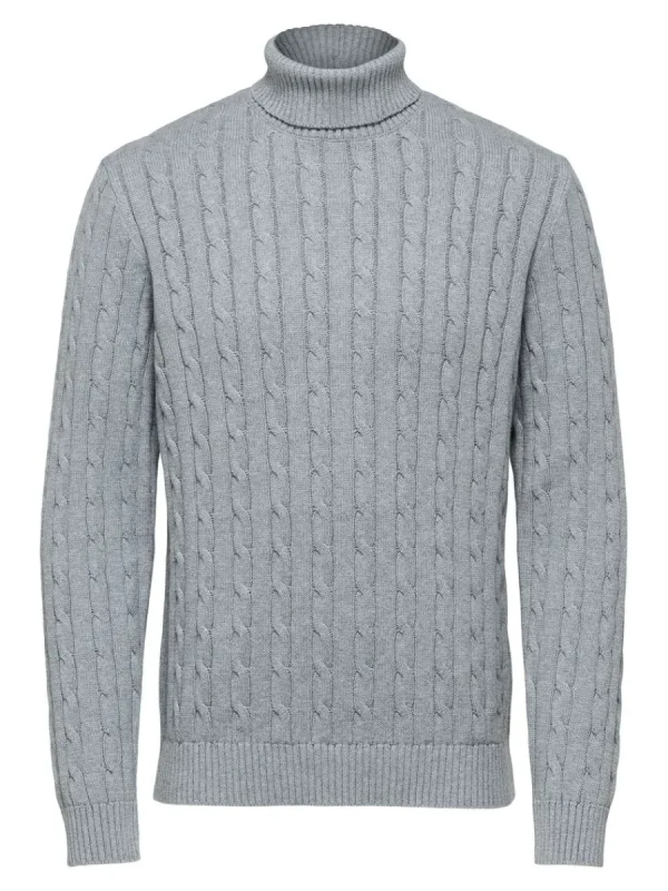 SELECTED FLÄTSTICKNING TRÖJA Grey Flash Sale