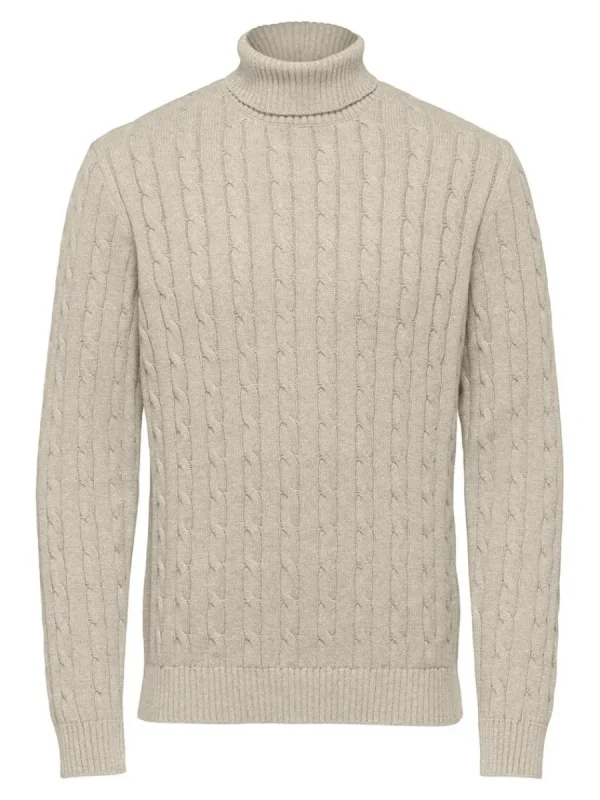 SELECTED FLÄTSTICKNING TRÖJA Beige Fashion