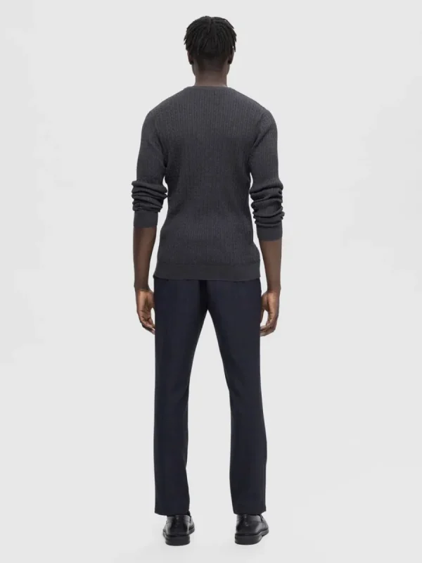 SELECTED FLÄTSTICKNING TRÖJA Grey Best Sale