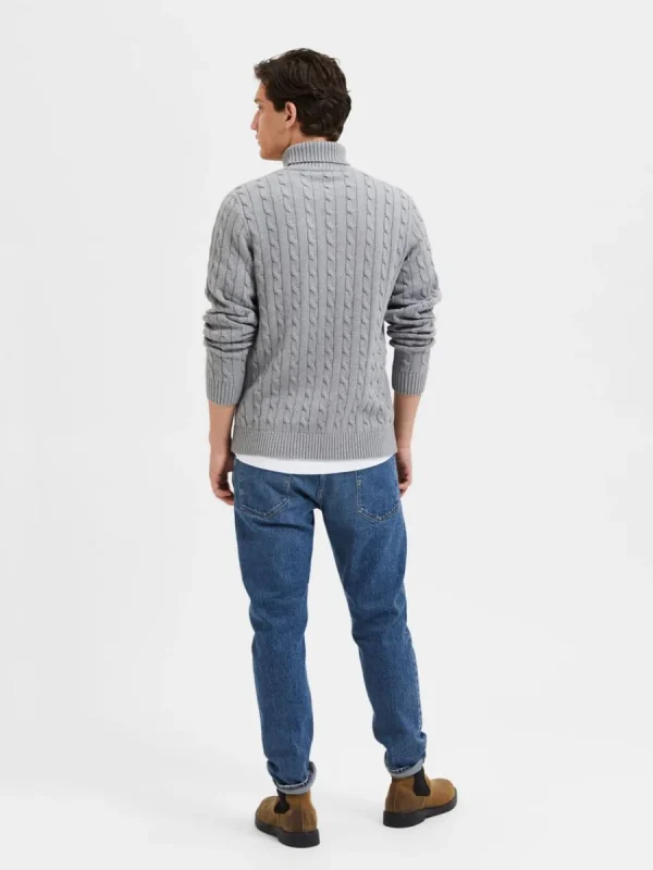 SELECTED FLÄTSTICKNING TRÖJA Grey Flash Sale