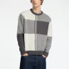 SELECTED FÄRGBLOCKERAD RUNDRINGAD TRÖJA Grey Fashion