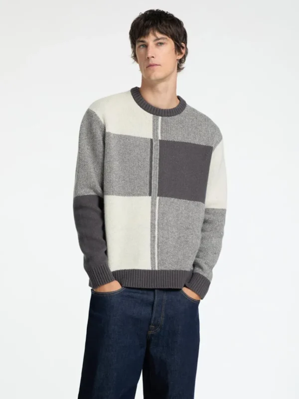SELECTED FÄRGBLOCKERAD RUNDRINGAD TRÖJA Grey Fashion
