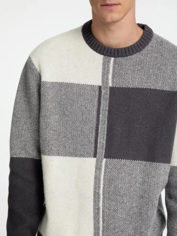 SELECTED FÄRGBLOCKERAD RUNDRINGAD TRÖJA Grey Fashion
