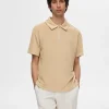 SELECTED FROTTÉTYG PIKÉTRÖJA Beige Shop