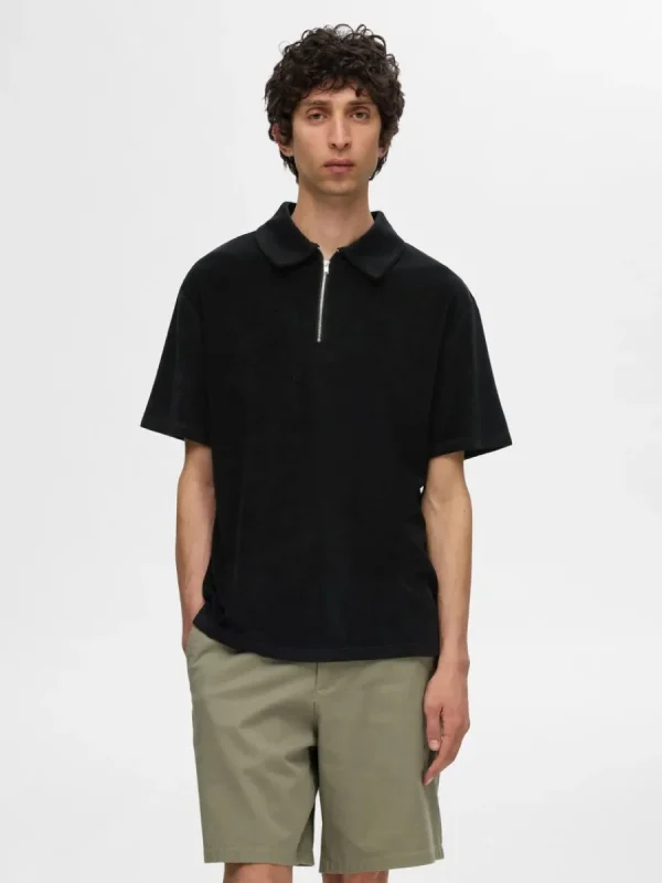 SELECTED FROTTÉTYG PIKÉTRÖJA Black Online