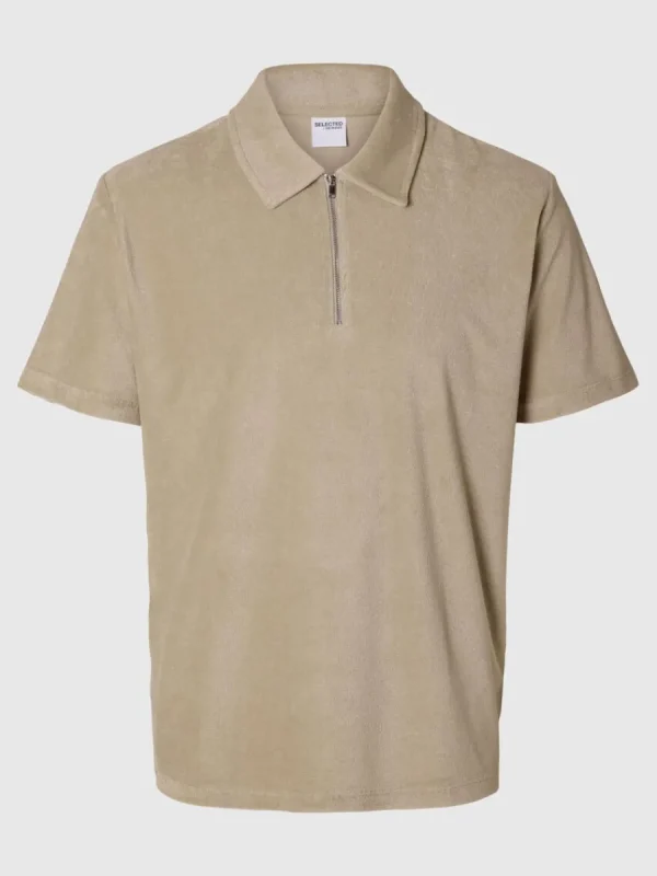 SELECTED FROTTÉTYG PIKÉTRÖJA Beige Shop