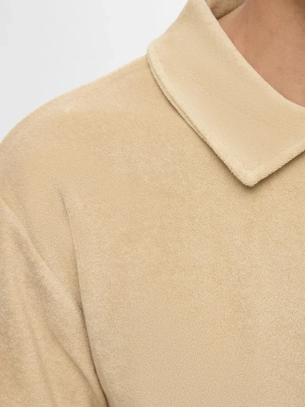 SELECTED FROTTÉTYG PIKÉTRÖJA Beige Shop